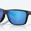 Broadbill II XL Sunglasses - Blue Mirror 580P Lens - Matte Black Frame