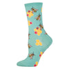 Busy Bees Sock - Seafoam