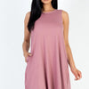 Sleeveless Comfy Flare Mini Dress - Pink