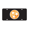 Collegiate License Plates - Circle Tri-Star - Black/White/Orange