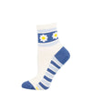 Daisy Stripe Socks - Blue