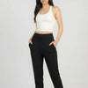 High Waisted Wide Waistband Joggers - Black