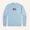 American Flag Seawash Sweatshirt - Washed Blue