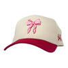 Bow Trucker Hat - Red/Natural