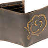 Burnished Leather Trifold Wallet - Cotton Ball