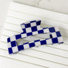 Checkered Hair Clip - Blue/White