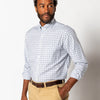 Cotton Oxford Sport Shirt - Kline Plaid - Serenity Blue