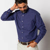 Cotton Oxford Sport Shirt - Kline Plaid - Sunwashed Blue