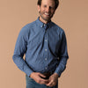 Cotton Cashmere Poplin Sport Shirt Bridger Plaid - Navy Peony