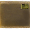 Vintage Tan Leather Bifold Wallet - American Flag