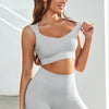 Sleeveless Ribbed Bra Top - Grey