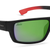 Mojo Float Hank Cherry Sunglasses - Green Mirror Lens - Black Satin Frame