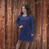 T-shirt Dress in Long Sleeve - Estate Blue