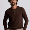Waffle Long Sleeve Henley - Chestnut