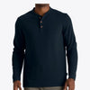 M- Waffle Long Sleeve Henley - Deep Navy