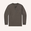 Seawash Vintage Waffle Henley Long Sleeve - Charcoal Gray