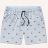 Chambray Flags Swim Trunk - Light Blue