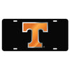 Collegiate License Plates - Outline Orange T - Black