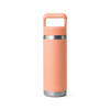 18 oz Water Bottle with Color-Matched Straw Cap - Lowcountry Peach