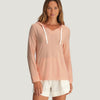 Women Bamboo Slub Hoodie - Light Coral