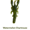3" Craw Worm W/Craw Cane - Watermelon Chartruese