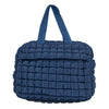 Quilted Duffel Weekender Bag W/Pass Thru Slip - Navy