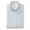 Cotton Cashmere Poplin Sport Shirt Tolliver Plaid - Spruce Mist