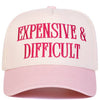 Expensive and Difficult Trucker Hat - Pink/Natural