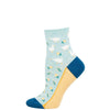 Goose In The Garden Socks - Blue Heather