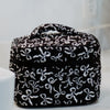 Cosmetic Travel Bag - Black and White Coquette Bows