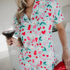 XO Cherries Valentine's Day Loungwear Set - Mint