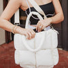 Mini Puffer Tote Bag - Cream