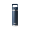 18 oz Water Bottle with Color-Matched Straw Cap - Navy
