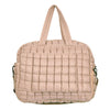 Quilted Duffel Weekender Bag W/Pass Thru Slip - Tan