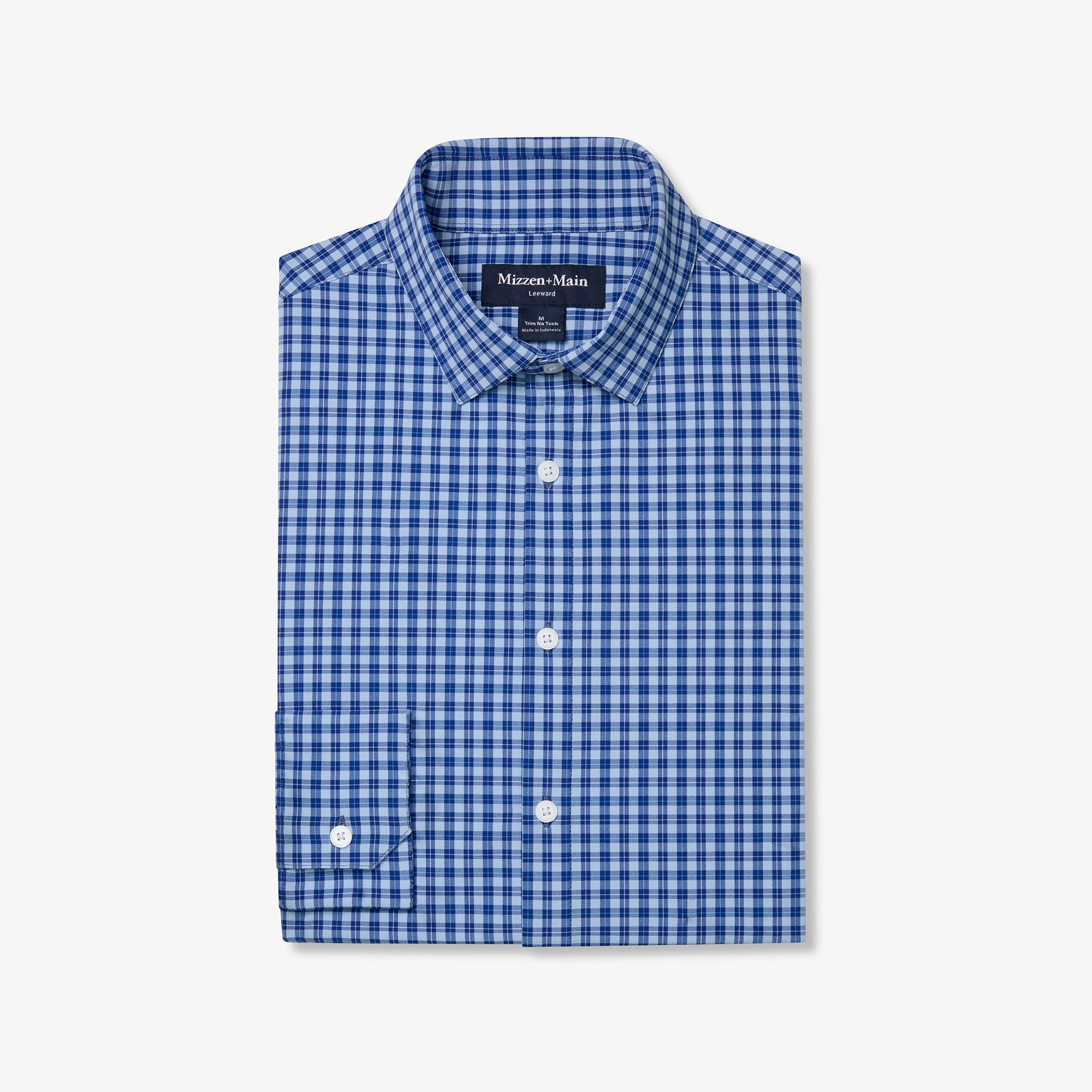 tuckless dress shirts Mizzen And Main Cobalt Ben Plaid Leeward No Tuck Dress Shirt