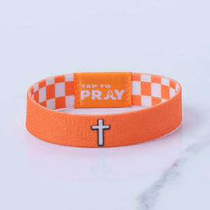 Orange & White Checkers-Tap to Pray
