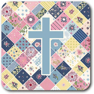 Patchwork + Cross 2.5" Vinyl Sticker