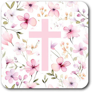 Pink Meadows + Cross 2.5" Vinyl Sticker