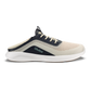 OluKai Men's Kialoa slip-on sneaker in Tapa cream and Trench Blue navy colorway