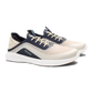 OluKai Men's Kialoa sneaker in Tapa cream and Trench Blue navy colorway with white sole