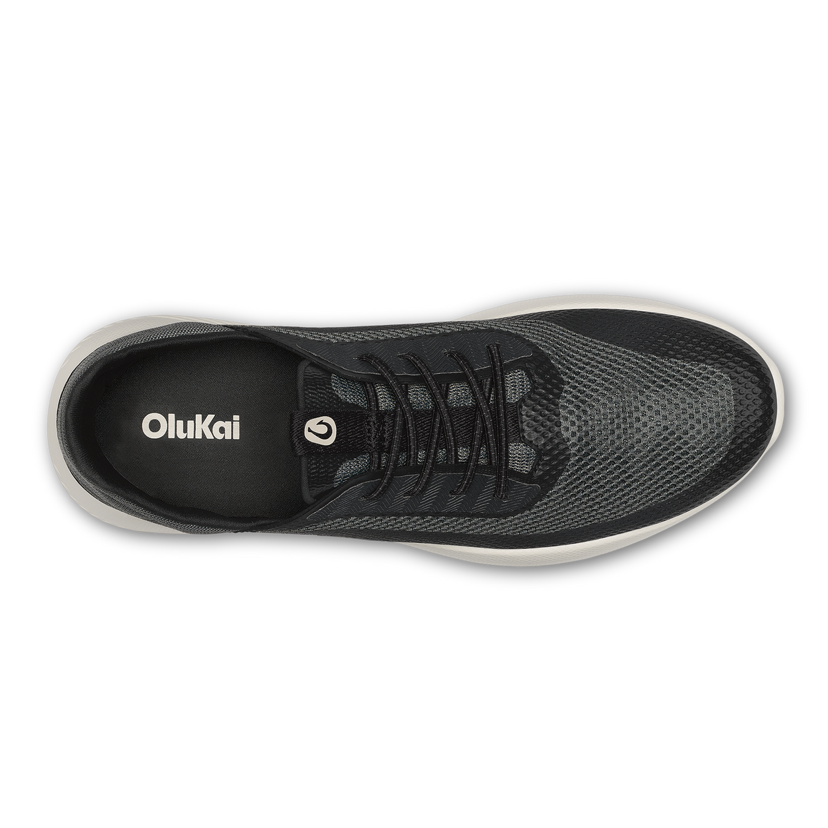 OluKai Men's Kialoa sneaker in Dark Shadow Lava Rock colorway, top view