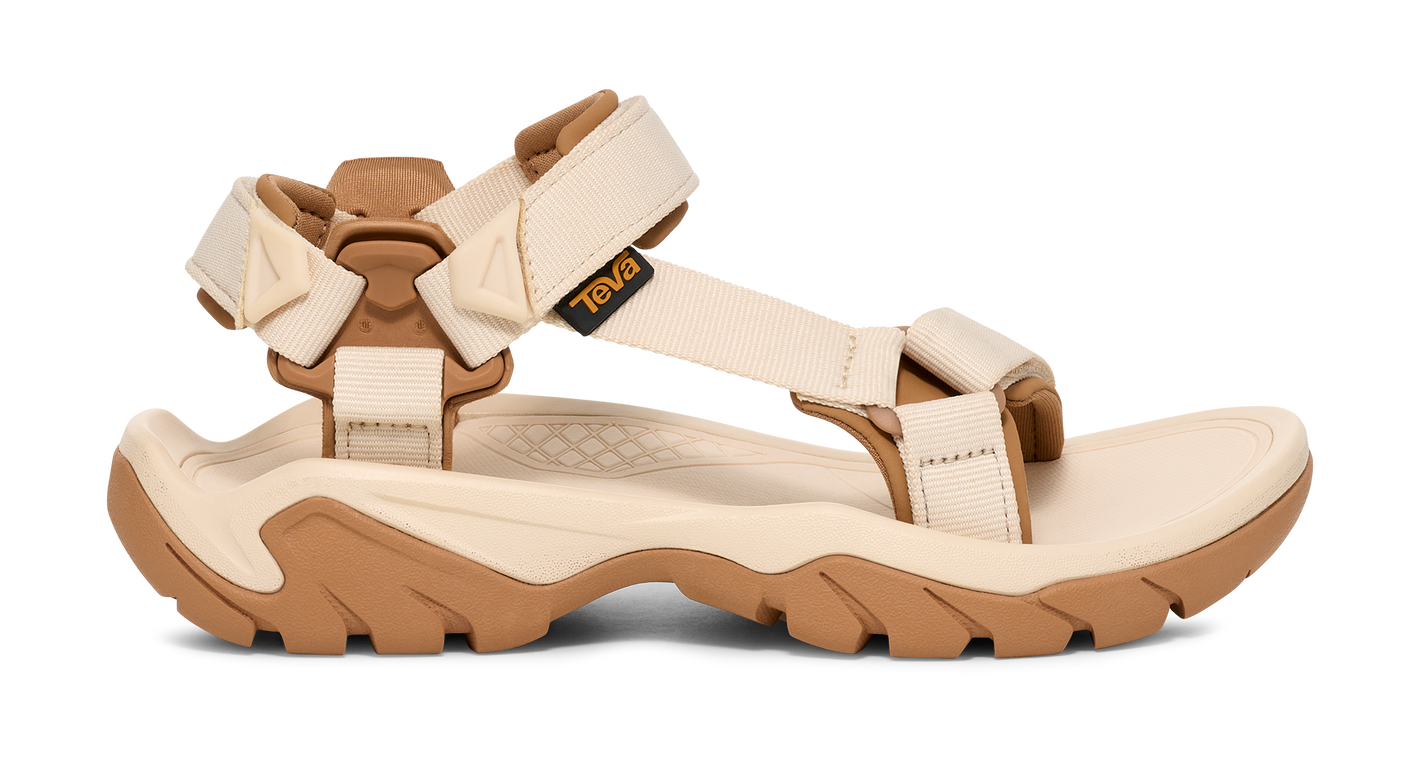 Teva Terra Fi 5 Universal hiking sandal in Coconut colorway with cream straps and tan sole