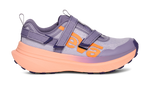 Teva Aventrail women's trail running shoe in purple with orange branding and coral midsole