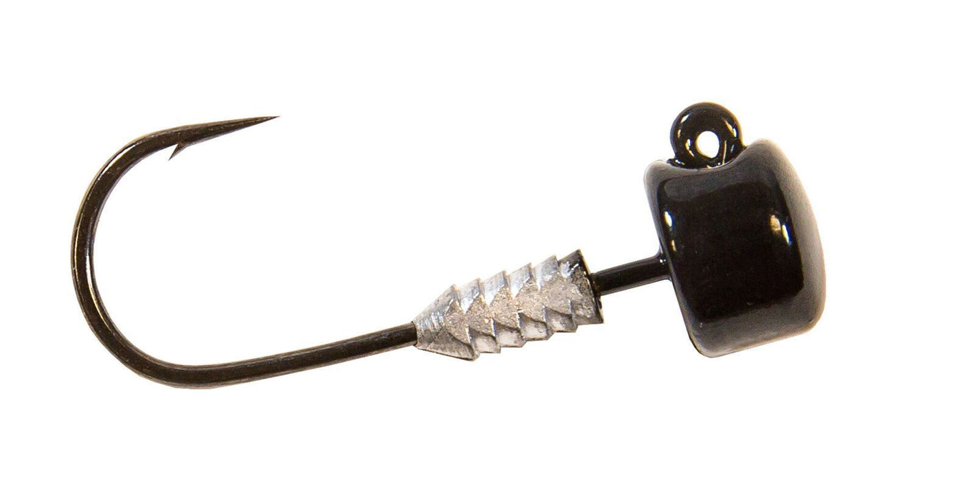 Z-Man NedlockZ HD Jig Head with glossy black head, silver bait keeper, and black hook