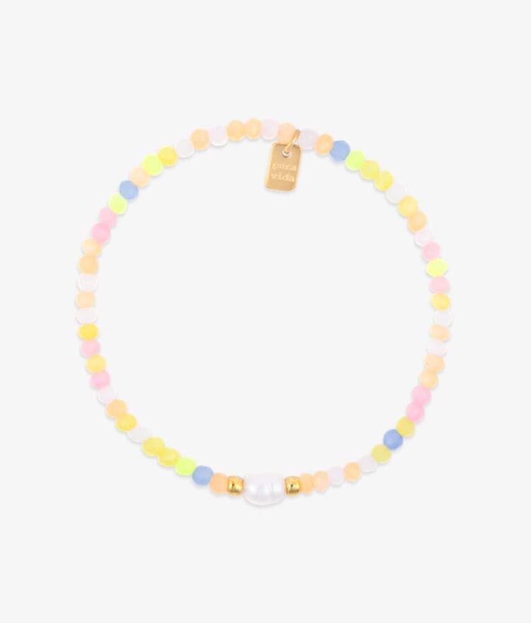 Blooming Frosted Bead Stretch Bracelet