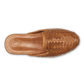 OluKai Women's Mi'i Mule in Kukui Brown woven leather, top-down view