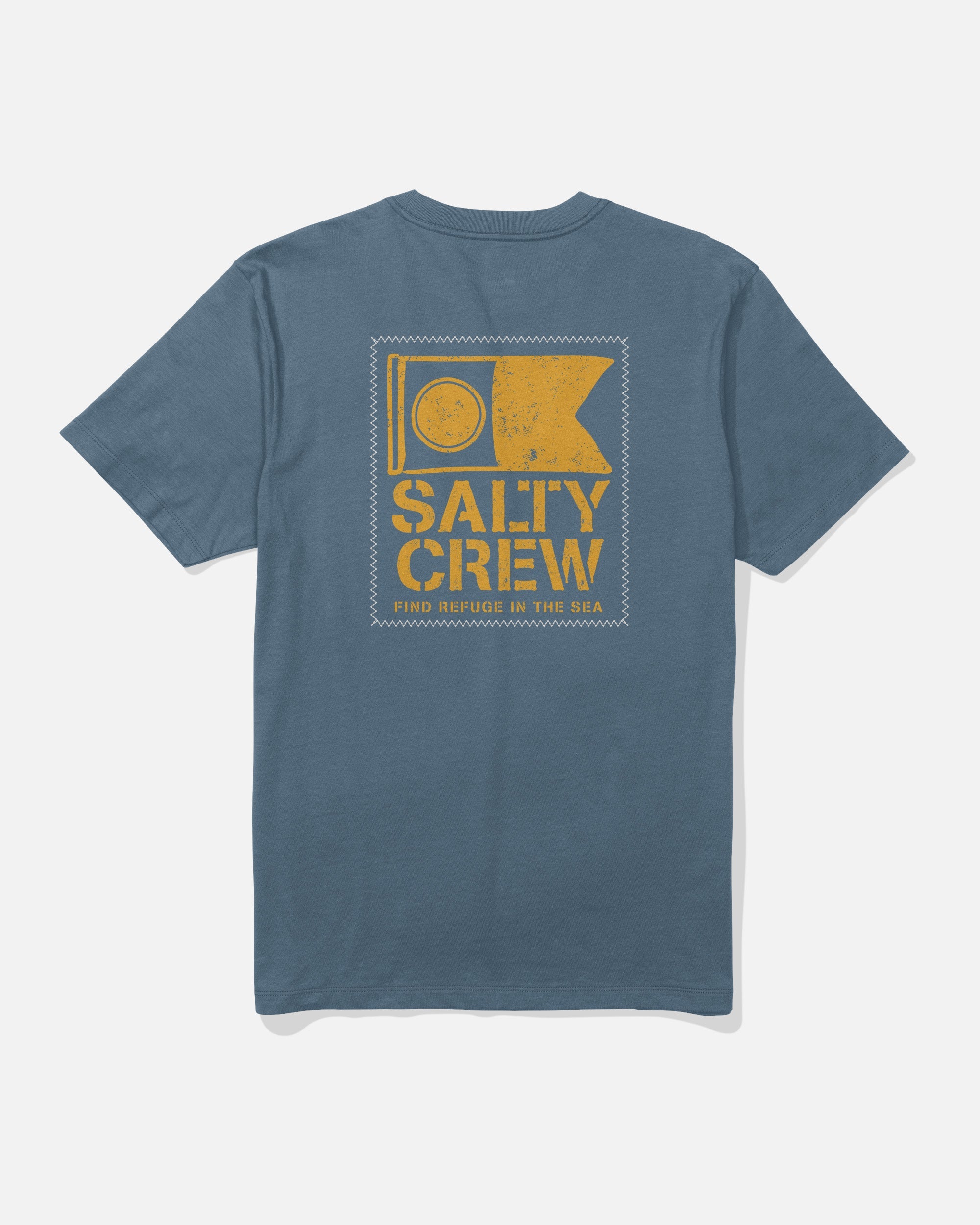 Salty Crew Stitched Tee in Slate - 100% Cotton Casual Wear