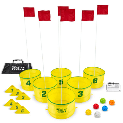 GoSports Yard Links 9-hole Golf Game - Includes Golf Buckets, Tee Markers, and Balls