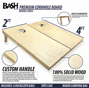 Premium Cornhole Board Set - Solid Wood, Regulation Size