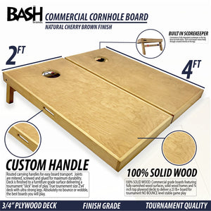 Pro Cornhole Board Set - Commercial Grade, Solid Wood, Regulation Size